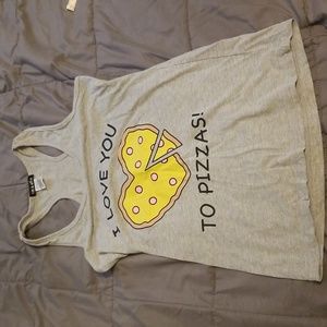Em & Alfie Tank Top Size M Gray. I Love You To Pizzas!